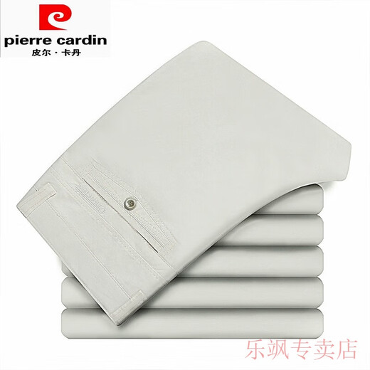 Pierre Cardin Negocio de verano Pantalones casuales de hombres de mediana edad para hombres puro de algodón puro para hombres Papates largos de mediana edad delgada de mediana edad