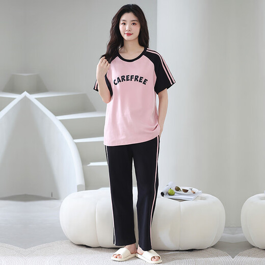含蕊夏季女士棉短袖睡衣家居服两件套 687 170 M