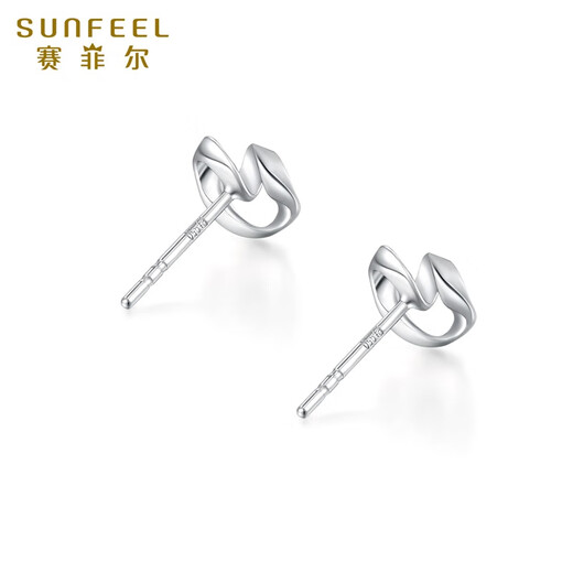 Safir's birthday gift PT950 platinum earrings for women, Möbius ring love earrings, one pair, about 1.15 grams