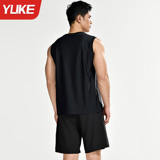 Yuke Men's Swimsuit Set 2025 New Summer Quick-Drying Swimming Vest Men's Anti-Embarrassing Swimming Pants Equipment Complete Set Black Suit + Swimming Cap 2XL Size Recommended 165-175CM65-75KG