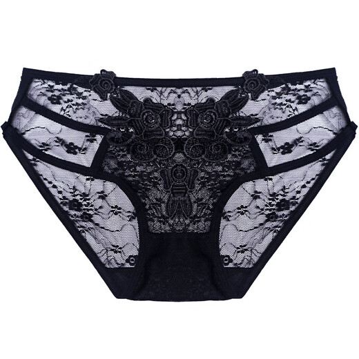 Yan Beiwei modal sexy Spitzenunterwäsche für Frauen, hohle markless große Größe neuer Low-T-Tanga-Slips 922 Black 239 Black 234 Blue 983 Wassermelonrot 4 Streifen L [110-130jin [Jin gleich 0,5 kg]]]