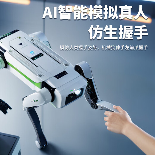 Jiasshi 25 robot chien intelligent AI Robot Remote Control Boy 20 Nouveau Programmation Speaking Children's Birthday Gift Machine Ai tenant un téléphone portable chien + 3 pièces Expérience scientifique Standard