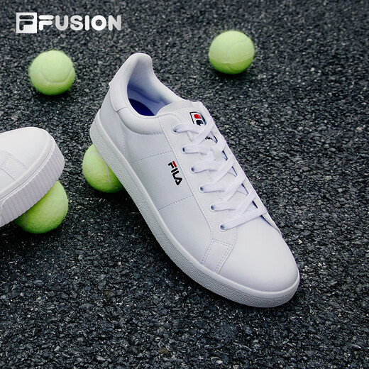 FILA FUSION斐乐男鞋低帮板鞋网球文化鞋百搭轻便小白鞋休闲滑板鞋 集团白-WT 42