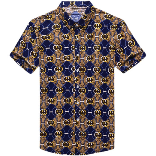 Pierre Cardin Summer de la soie de glace pour hommes d'âge moyen et chemise florale à manches courtes à manches courtes en soie en soie en soie en soie en soie en soie libre 983 violet 2xl 180 [poids 160-180]