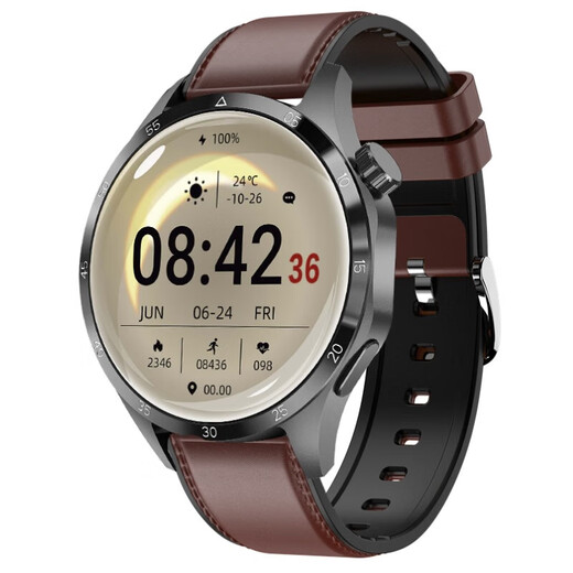 Huawei Universal Smart Watch Men's GT5, называемый NFC, контролирующий сердечный ритм для кровяного давления сон здоровый спортивный браслет GT4POR-Black DISC DISC Коричневый ремень [Bluetooth Call + True Crued Dative Glood Clood Grap