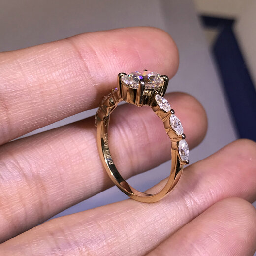 Junpojiai Jewelry Imported Moissanite Diamond Ring 1 Carat Knot Engagement Ring Oval Marquise Special Shaped Diamond 18K White Platinum Moissanite + 18K Gold Inside and Out (Also Style 2 Group Full of Diamonds 3 Carat + 18K Gold