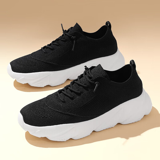 2025 spring and summer new sports walking shoes for women without lace-up dad shoes for men and women height-enhancing sports and casual shoes for green z722 19 shot according to standard sports shoes size
