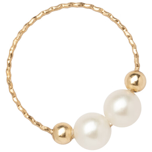 Fat Donglai's same style 18k gold pearl ring with strong light, fresh water, 14K gold, non-fading, simple, commuting style and versatile, freshwater pearl, about size 17-18