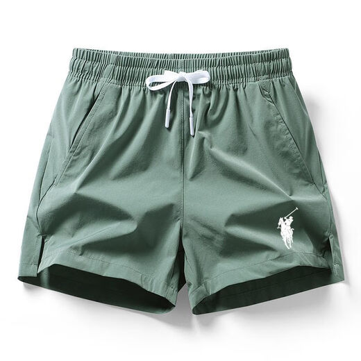 POLO SPORT American Ralph Lauren summer sports quick-drying pants three-quarter pants solid color loose POLO beach pants men's casual pants DK-260 black 5XL