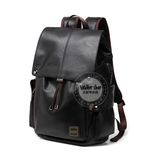 Walker Shop backpack for men, fashionable simple men's casual trendy backpack computer travel large capacity schoolbag black [large capacity + water-proof] 30*18*44CM