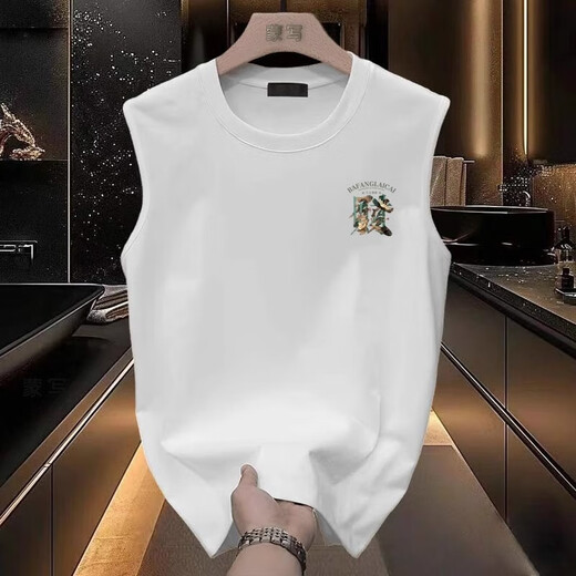 Jingpufei Herren-Weste T-Shirt Personalisierte gedruckte Sommer Lose Sports Top 829 Weste Schwarz S