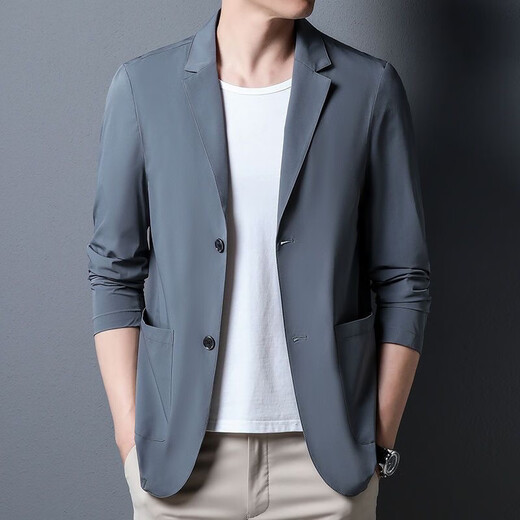 Chang Luzhu [1477 repurchase] Single-weather thin ultra-thin elastic new jacket sunscreen ice silk suit beige 2XL 185 size 160-180Jin [Jin equals 0.5 kg] shot