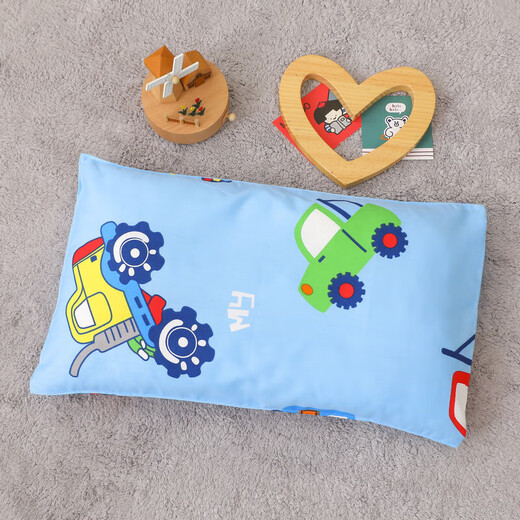 Children's cotton kindergarten quilt three-piece set for babies to take a nap in the kindergarten six-seven-piece set of baby pure cotton bedding Fanhoe-Car-Blue Single Quilt Cover