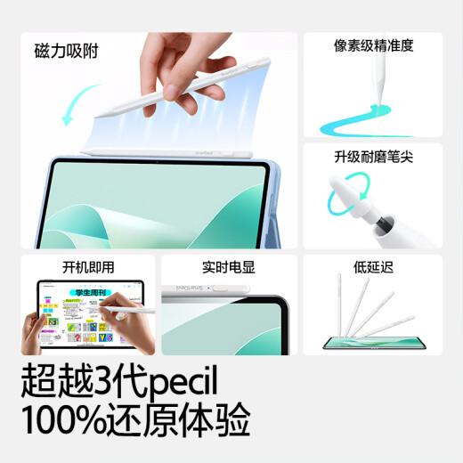 闪魔适用华为手写笔M-Pencil电容笔荣耀平板触控笔磁吸matepad11.5s/Pro12.2/air12绘画防误触屏笔盒