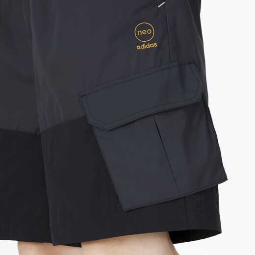 阿迪达斯（adidas）neo短裤男裤夏季新款运动裤子休闲梭织工装风短裤休闲梭织 HC9737黑色 XS