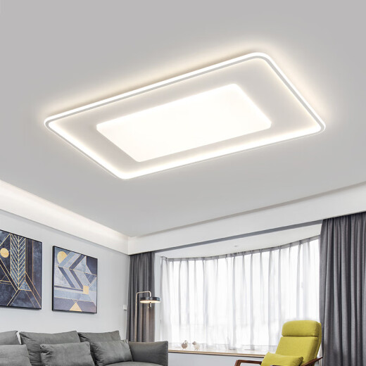 Spark Ball Wohnzimmer Licht Neue LED Deckenleuchte rechteckige Scheinwerfer moderne einfache atmosphärische Hauptschlafzimmerzimmer-Esszimmerlampe [9911] 110*70 cm-Wuji Dimmen