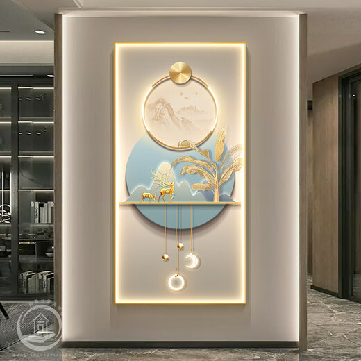 Pintura de paredes colgantes con buenas estrellas Ligera de estilo de lujo Decoración Pintura Fulu Resumen Mural Lámpara Modern Decoración Pintura LP-9359 60*12047 Pintura de lámpara LED negra de estilo (enchufe 22