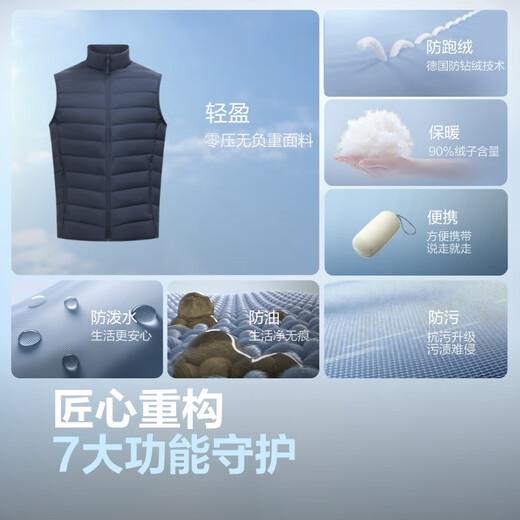 Bosideng 25th Spring Thin Down Down для мужчин 90 бархатный воротник Удобный и теплый внутренний жилет B250131001