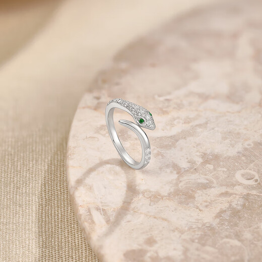 Saturday Fortune (ZLF) S925 Silver Jewelry Ring Female Snake Dance Light Luxury Niche Zodiac Snake Bracelet for Girlfriend’s Birthday Gift T No. 12