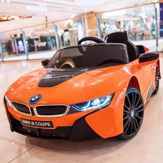 AWZ BMW children's electric car electric sports car four-wheel car child remote control sit-on toy car remote control baby week flagship version blue four-wheel drive swing + remote control + leather electric drive