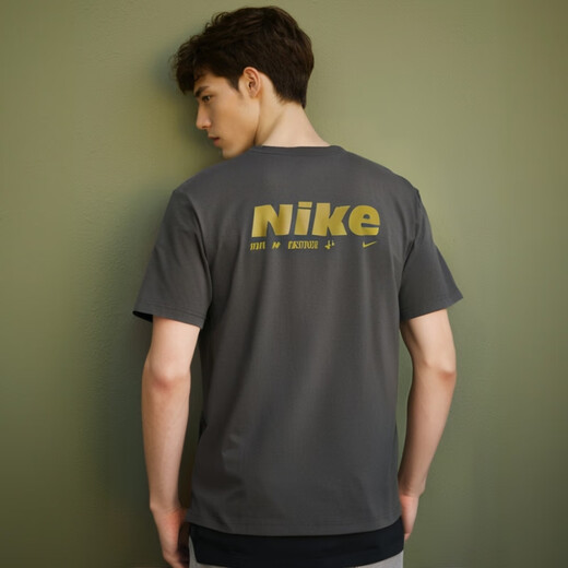 Nike (Nike) Running Schnell trocknendes T-Shirt-Eiseneis-Seiden-Sonnenschutz kurzärmelige neue atmungsaktive Sportswear Casual Top Grey Hv4882-299 Sonnenschutz und atmungsaktives M 120-130jin [Jin entspricht 0,5 kg]