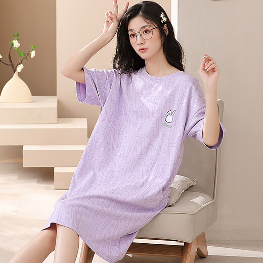 Lexi Beiluo Baumwolle kurzärmelige Nachthemd Damen Sommer Home Cartoon Set H702 170 160 (m)