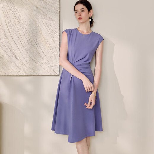 
ROEYSHOUSE rosy saffron purple waist dress 2025 summer new style sleeveless knitted skirt 11975 purple 2XL