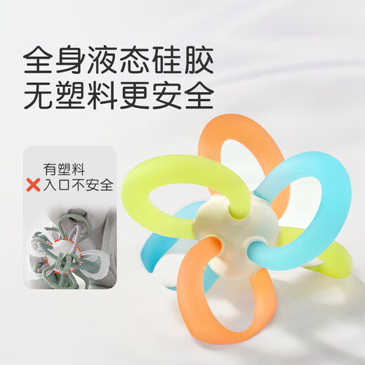 Shixi Manhattan hand-caught ball teether for infants with oral appetite period 0-3-6 months, which can chew fish and bear paw teething sticks