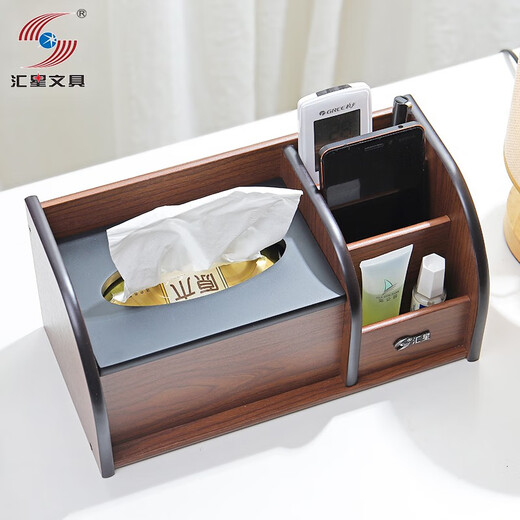 Wooden pen holder office desktop ornament simple storage box multifunction creative student wooden tissue box hx-1349 bamboo pattern color