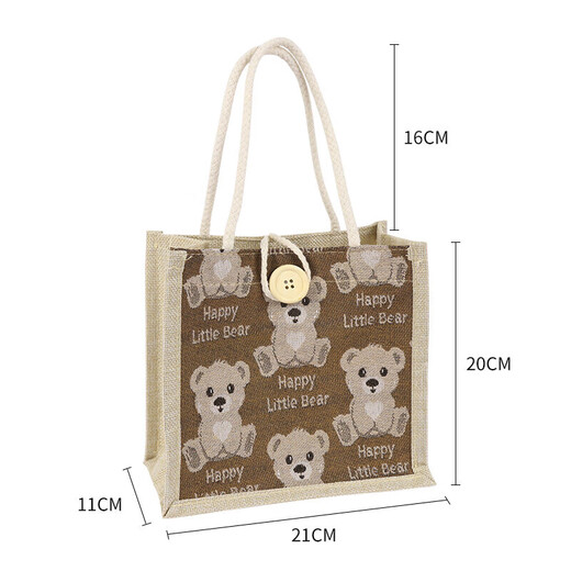 TaTanice tote bag burlap bag unprinted jute bag good outing travel storage bag eco-friendly shopping bag lunch box bag