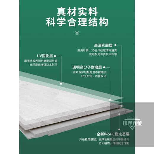 何佳功spc锁扣地板加厚耐磨防水pvc石塑地板无醛环保家用商用木地板翻新 型号695(3.8mm厚)