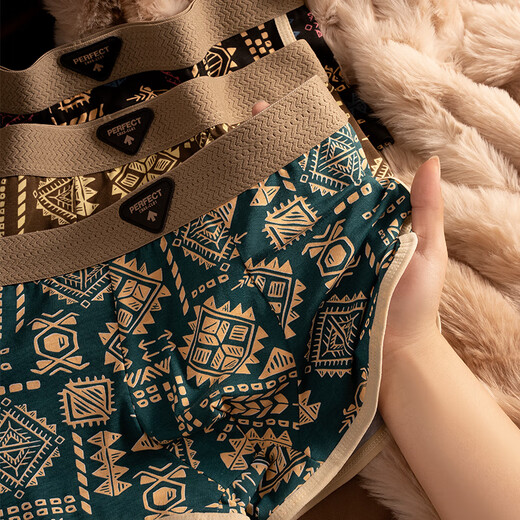 FitonTon Men's Underwear Men's Pure Cotton 10A Antibacterial Crotch Boys Underwear Loose Boxer Shorts Boxer Briefs 3 Pairs 3XL