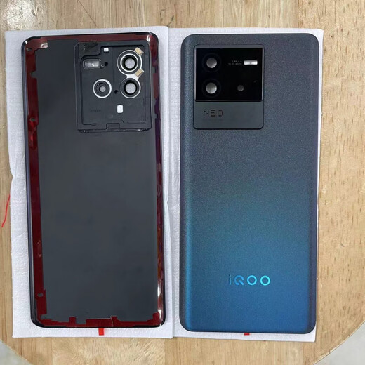 IQOO is suitable for Neo6 glass back cover neo7 mobile phone back shell rear screen battery cover shell IQOO neo7 black back cover with mirror ring