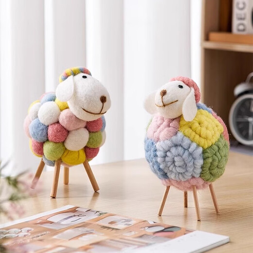 
Yunya Creative Nordic Sheep Healing Small Ornaments Living Room Home Decoration Room Desktop TV Cabinet Children's Room Furniture Color Group-Medium