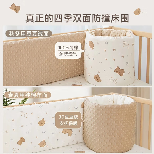 JD Express Pure Cotton Crib um Neugeborene Spleißbettbedeckung Anti-Kollision Babybett Kopf kann abgelöst werden und gewaschen Cartoonauto verbessertes Schwamm Inner-Liner erhältlich auf beiden Seiten, Länge 200 und Höhe 30 cm [One Piece]