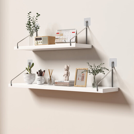 Anya wall storage rack without punching wall hanging kitchen one-word partition shelf wooden bookshelf storage shelf 1