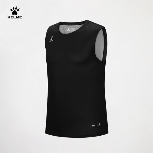 Kelme (Kelme) Sports Vest Men's 2025 Été Nouveau groupe d'entraînement de basket-ball Running Fitness Sans manches T-shirt à séchage rapide Set Agate Black L