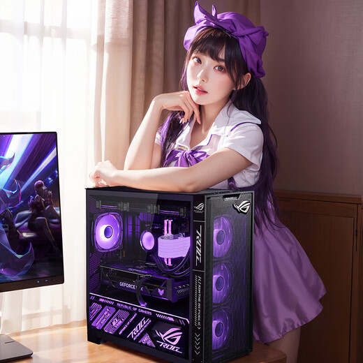 ASUS family bucket Ryzen AMD host 9600X/5060Ti Delta CSGO high-end game design live broadcast e-sports desktop assembly computer host DIY assembly machine 9600X+RTX5060+16G memory