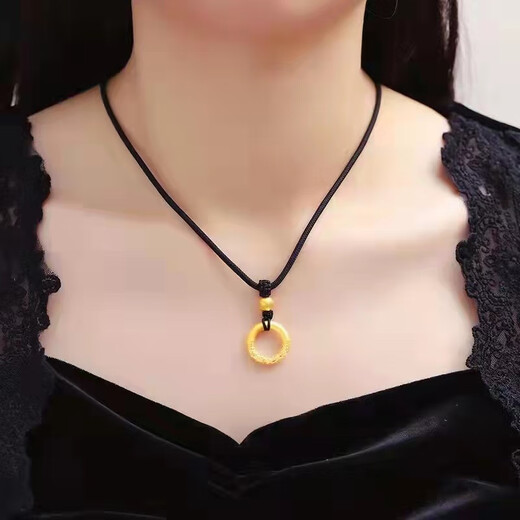 GIOIO Bengal red gold jewelry sand gold Ruyi gold hoop pendant for men and women safe buckle Xiangyun copper plating Ruyi gold hoop quality