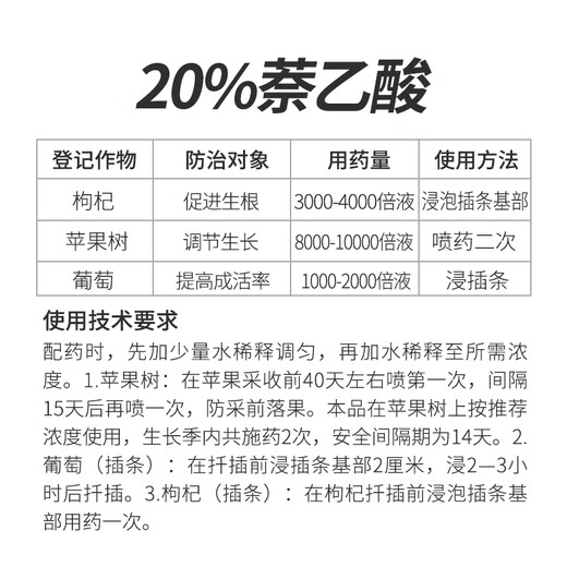 Guoguangshenghe 20% naphthalene acetic acid succulent rose seedlings, fruit tree cuttings, transplanting rooting powder, plant growth regulator