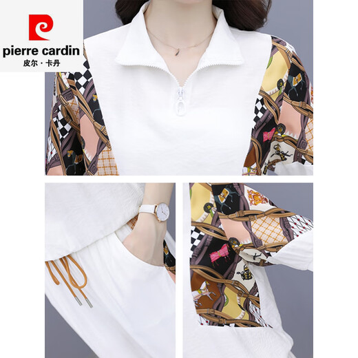 皮尔卡丹冰丝休闲运动套装女夏季2025新款跑步服显瘦时尚洋气质短袖两件套 (1389)黑色 M (建议100斤以下)