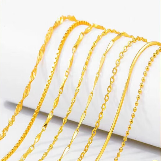 KZD Old Phoenix 999 pure gold Nordic gold necklace bride does not fade clavicle chain versatile gift fine style hand 13