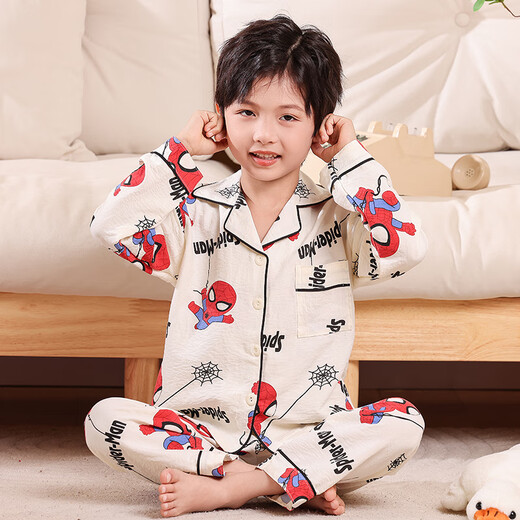 Senyan Children's Pyjama 2025 Spring Neues Ultraman Frühling und Herbstwolkenwolkenbaumwäsche Langhülle Dünnes Set Kinderhaus 9934-Ling Nabelle 170 8 Größen [Empfohlene Höhe 100 cm-110 cm
