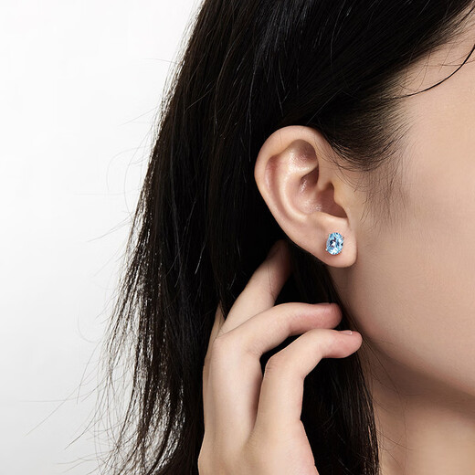 Hi Diamond S925 Silver Topaz Earrings for Women Simple Colorful Earrings Colorful Gemstone Earrings for Girlfriend Birthday Gift 2.7 Carat Topaz