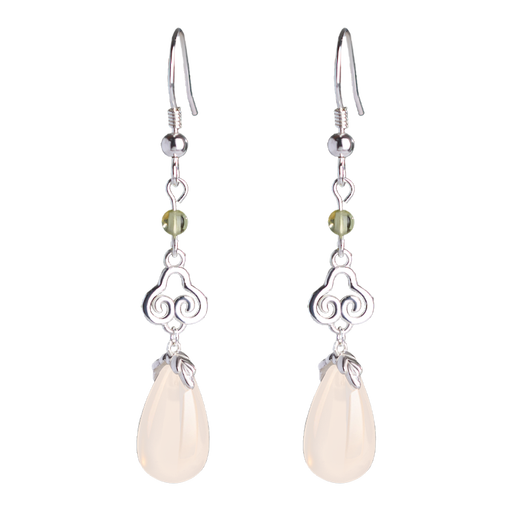 Yin Qianhui 925 silver earrings, chalcedony earrings for women, 2025 new earrings, Valentine’s Day gift for girlfriend’s mother, Yunmengze earrings + seven warehouse delivery/next day delivery, Valentine’s Day gift for girlfriend and wife/with jewelry certificate/exquisite gift box