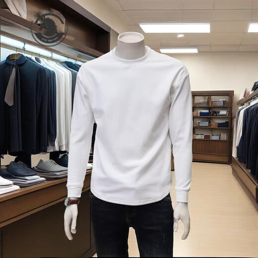 Andseeyou Brand Herren-Langarm-geschlechtsfreies T-Shirt, neue Herbst- und Winterstil Nationales Trendbasis-Shirt, trendige lässige T-Shirt-Modekleidung, UU753 Model, Dark Grey XL