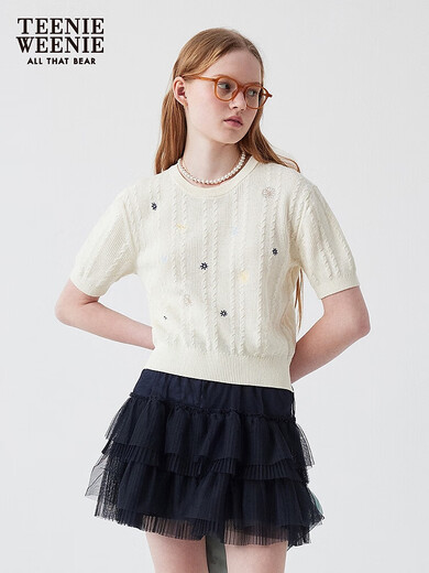 Teenie Weenie Bear Damenpullover 2025 Sommer neu frisch einfache lässige Stickerei