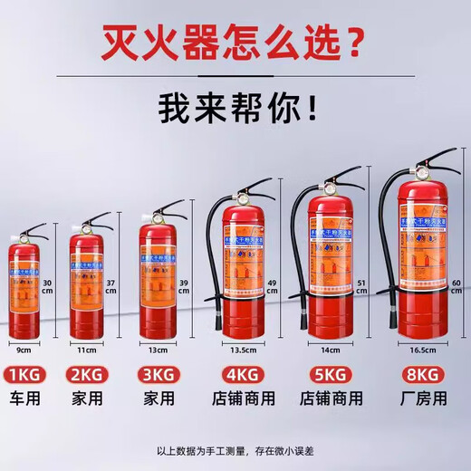 海啸TSUNAMI灭火器4公斤干粉手提式商铺用家用车用店用12358kg消防器材 5kg 干粉 5kg灭火器2个+配