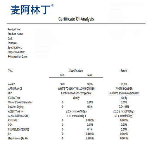 
Fluorosiliic acid chemical reagent CAS number 16961-83-4 Scientific research experiment analysis Purity 33.5-36.0%/500ml