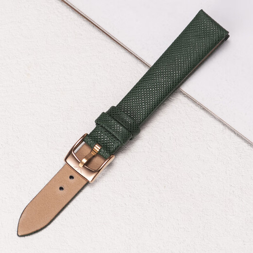
Adapted to Armani genuine leather watch strap for women's small green watch AR11150 11149 11399 11147 1726 Green-Rose Gold Pin Cuff 14mm